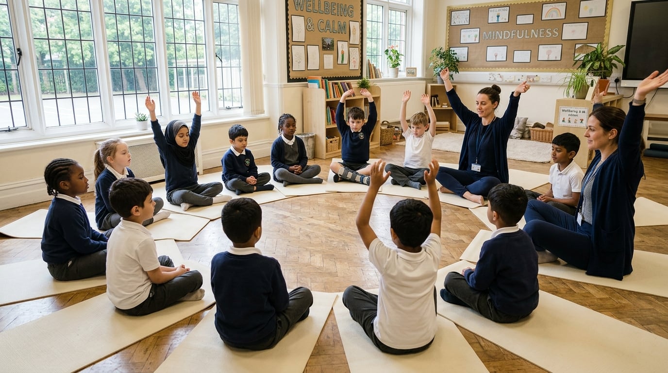 Children participating in wellbeing activities